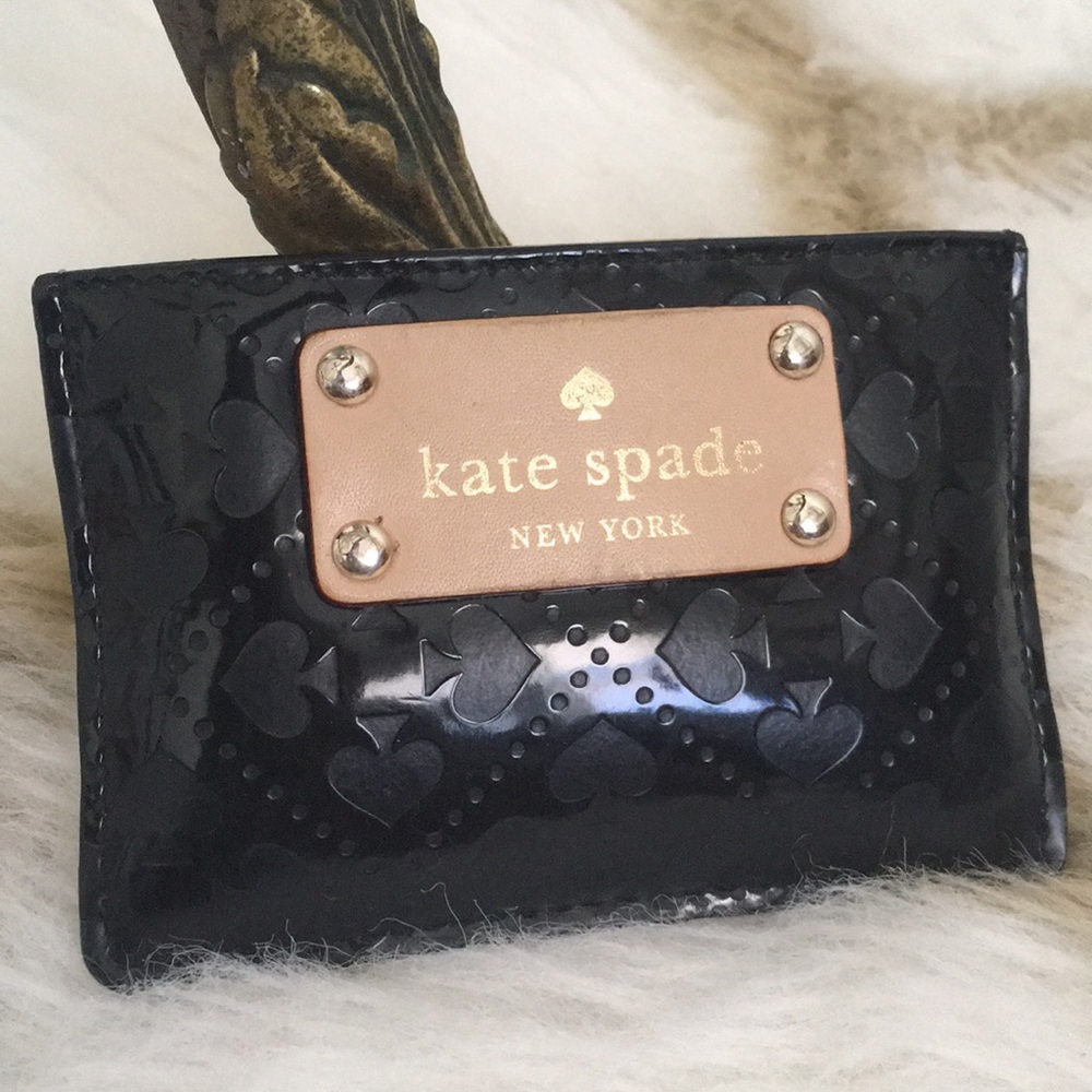 Kate Spade ♠️ leather & patent card holder wallet